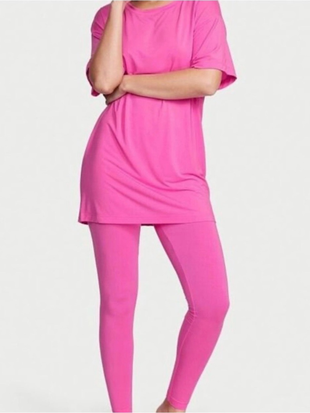 Victoria's Secret Pink Sleep Tunic & Leggings Set L Long MODAL